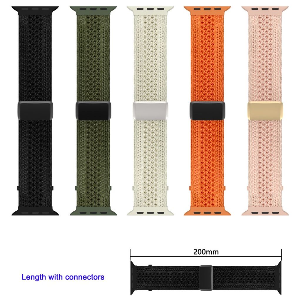 Apple Watch 42/41/40/38mm Klokkereim i nylonblonderdesign - Rosa