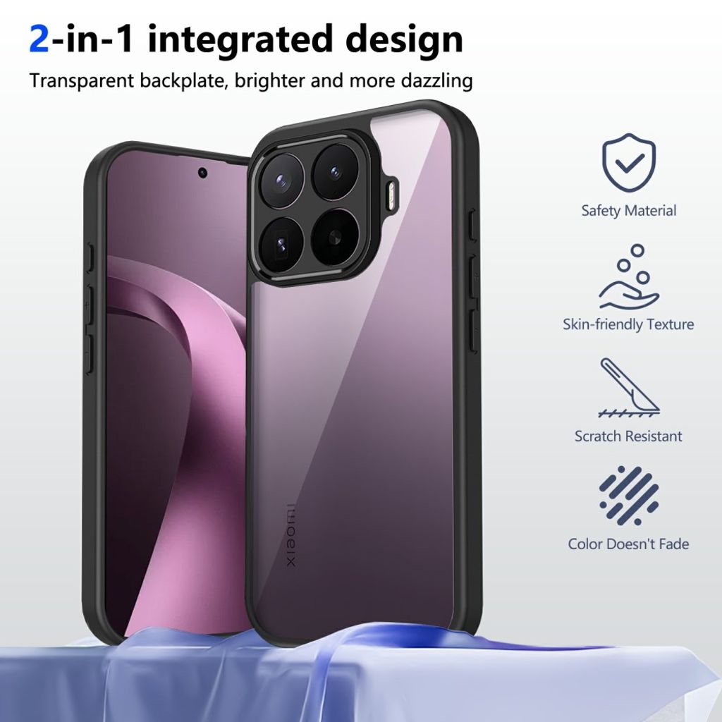 Xiaomi 17T Läpinäkyvällä takaosalla varustettu kuori - Musta