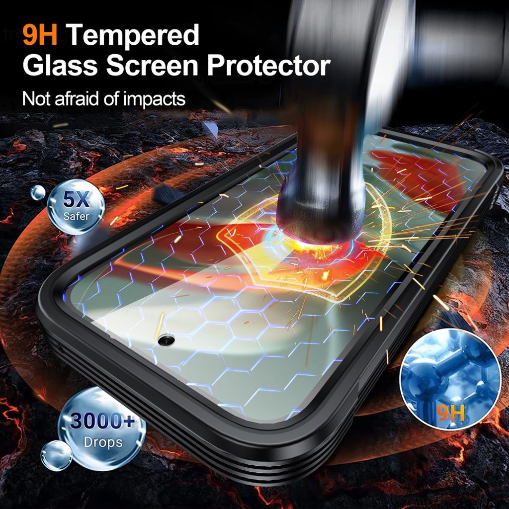 Google Pixel 10a MagSafe Skal med Härdat Glas Skärmskydd - Svart