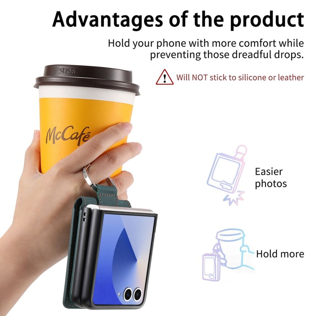 Samsung Galaxy Z Flip7 5G Cover med Ringholder - Grøn