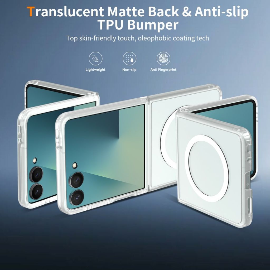 Samsung Galaxy Z Flip8 MagSafe kuori akryylitakalla - Läpinäkyvä