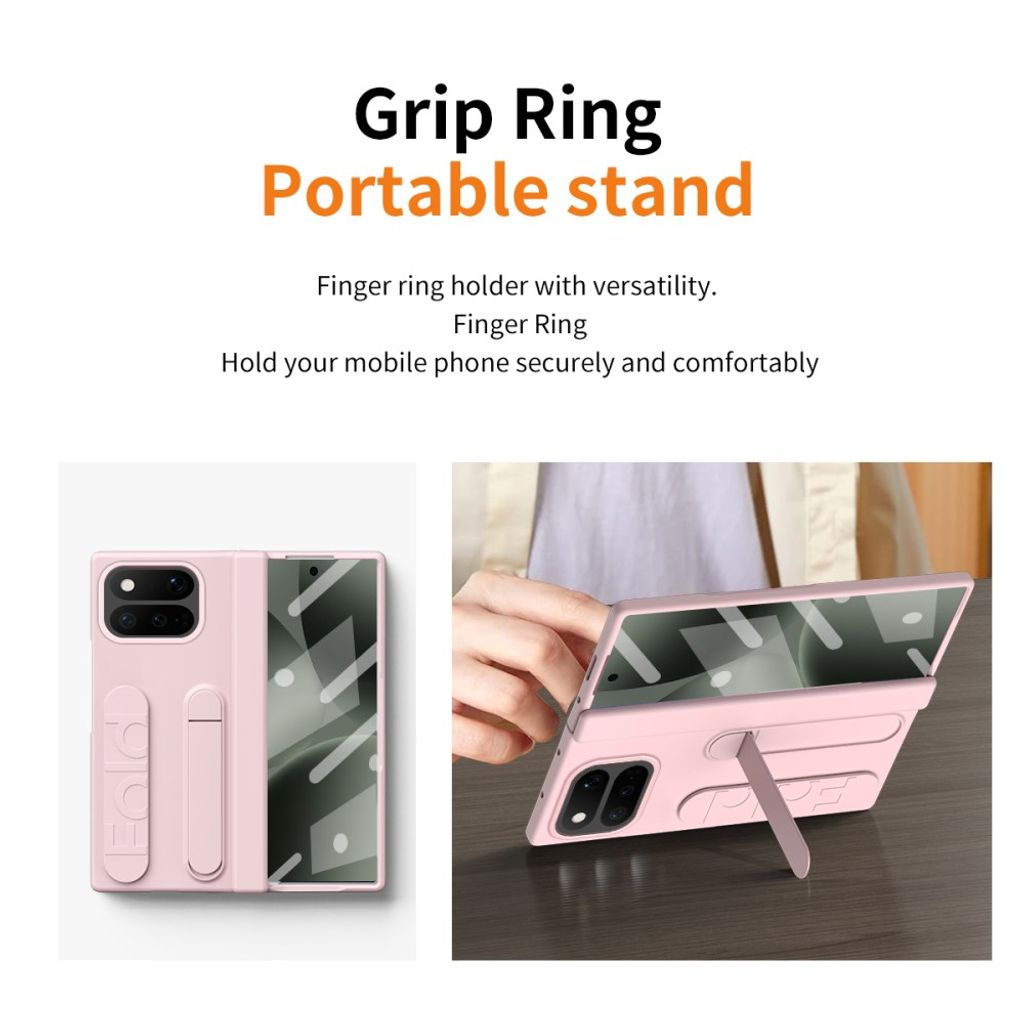 Google Pixel 11 Pro Fold Deksel med skjermbeskytter i herdet glass - Rosa