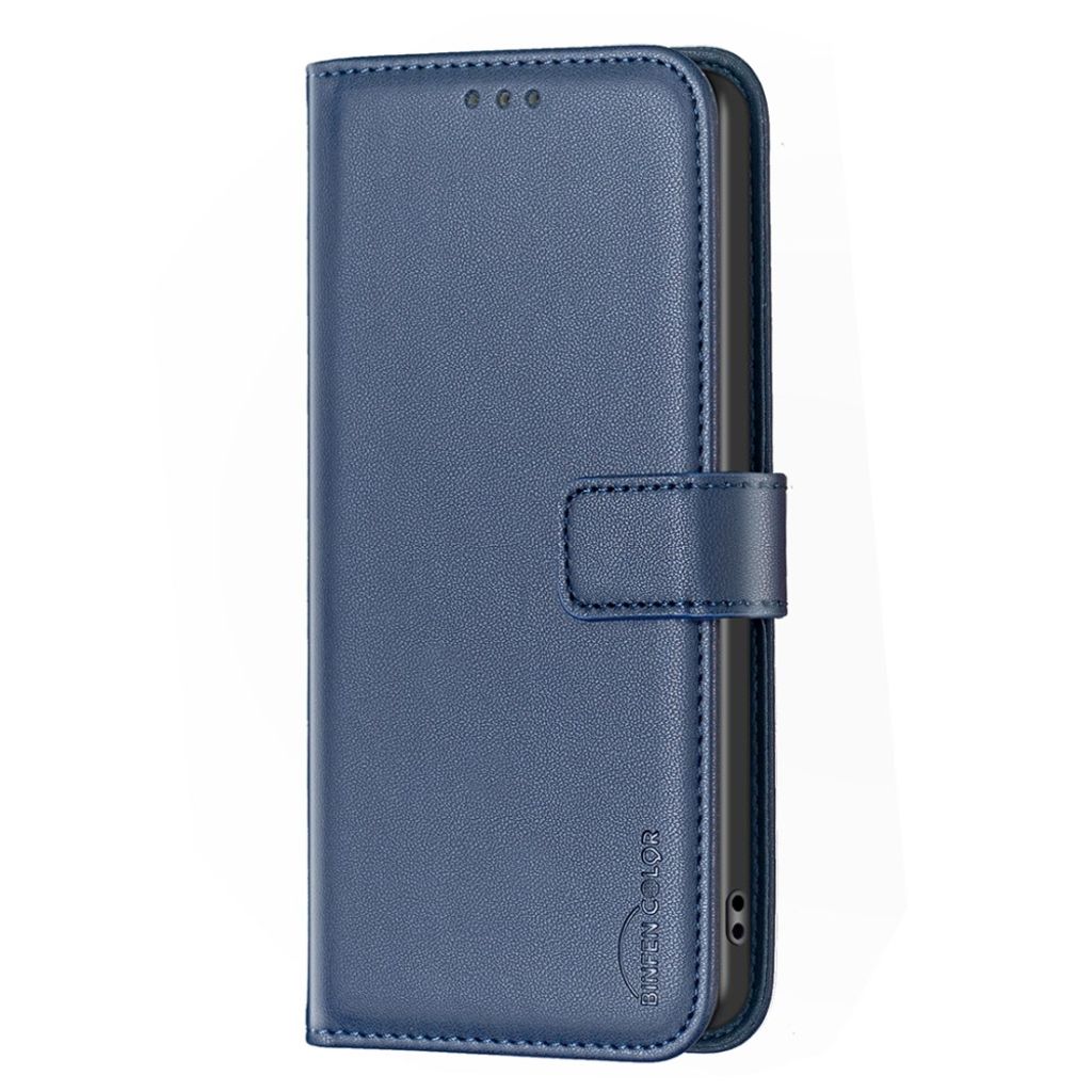 BINFEN COLOR iPhone 15 Wallet Cover Stand PU Leather - Blue