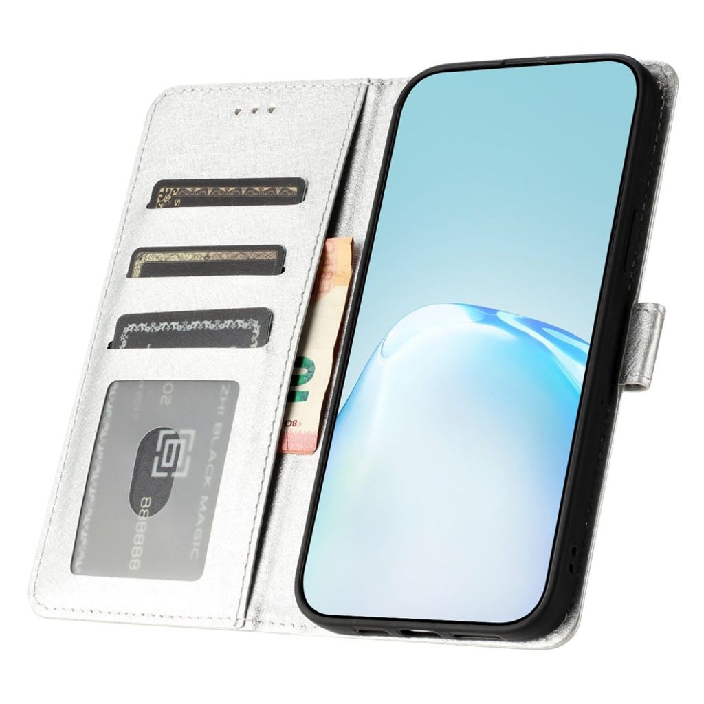 iPhone 12 Pro Max Pungetui med Kortplads - Sølv