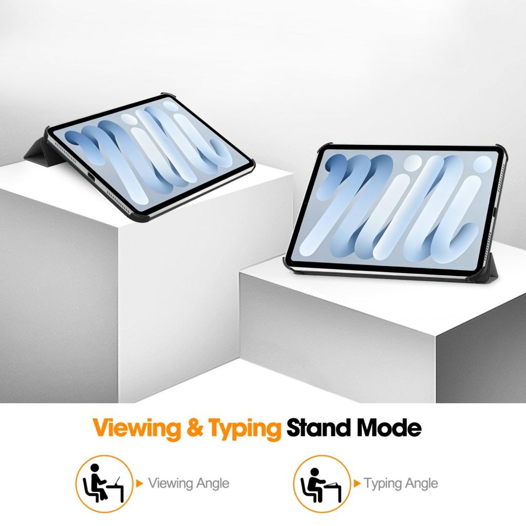 iPad Mini (2026) Tri-fold kotelo PU-nahkaa - Harmaa