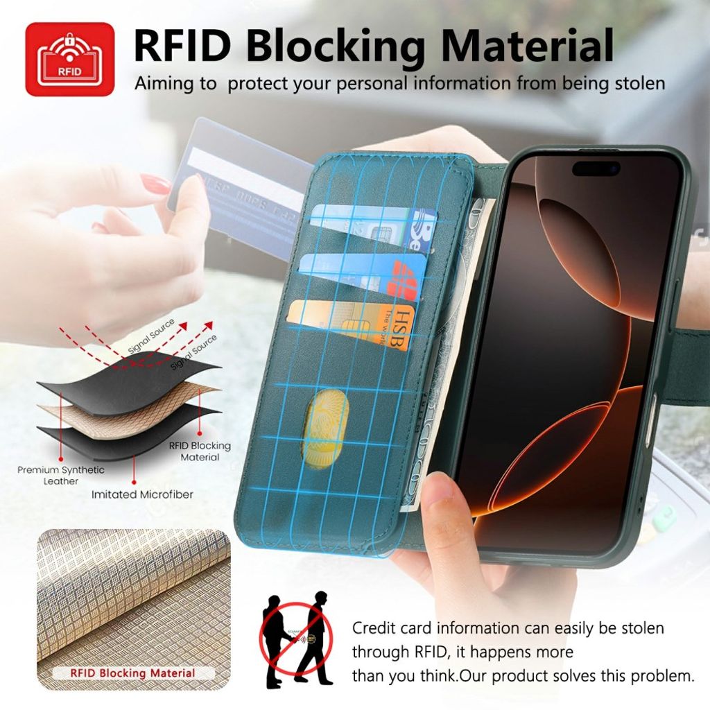 CASENEO iPhone 16 Cover with Stand - Green