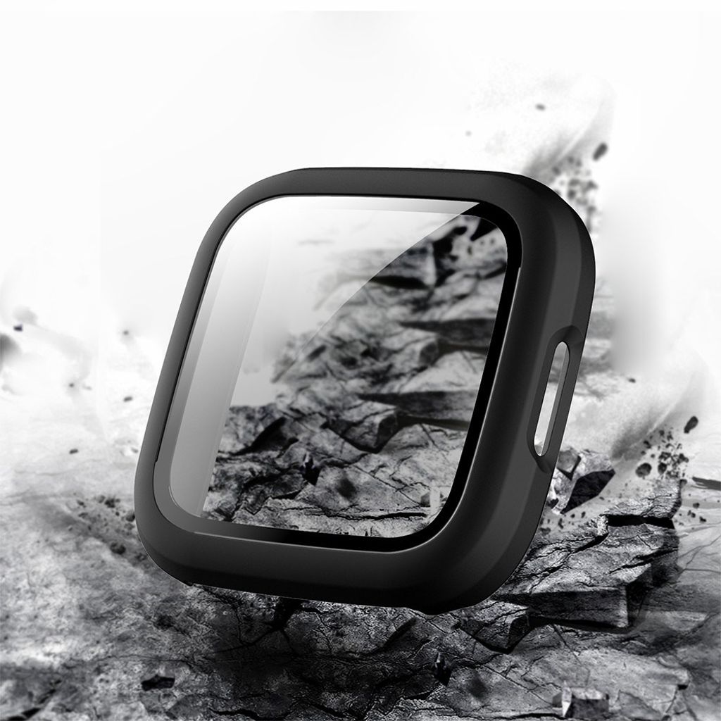 Fitbit Versa 2 Deksel med Herdet Glass – Svart