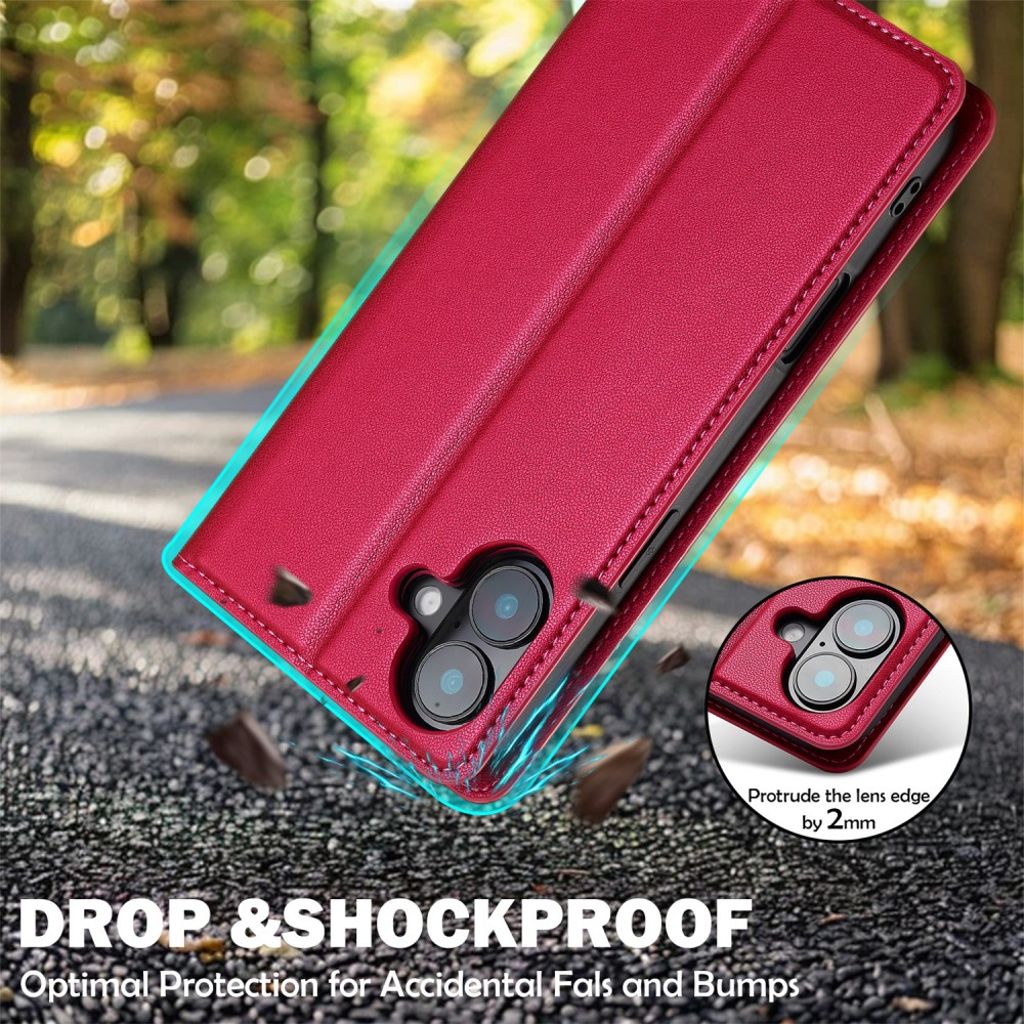 LC.IMEEKE iPhone 17 lompakkokotelo - vaaleanpunainen