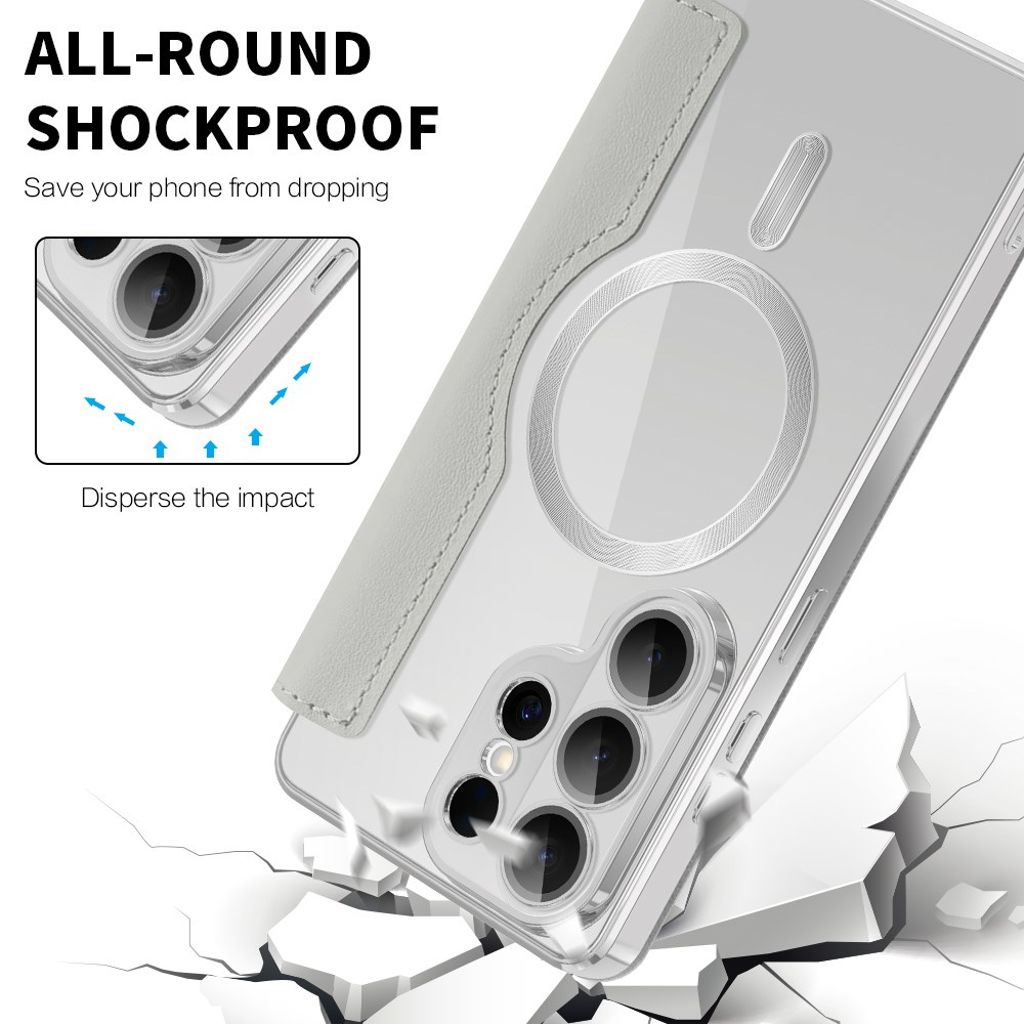 Samsung Galaxy S26 Ultra Plånboksfodral MagSafe-kompatibel – Titanium Grå