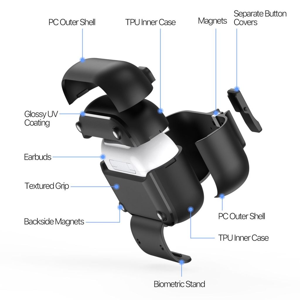 DUX DUCIS AirPods Pro 3 hodetelefondeksel MagSafe og stativ – blå