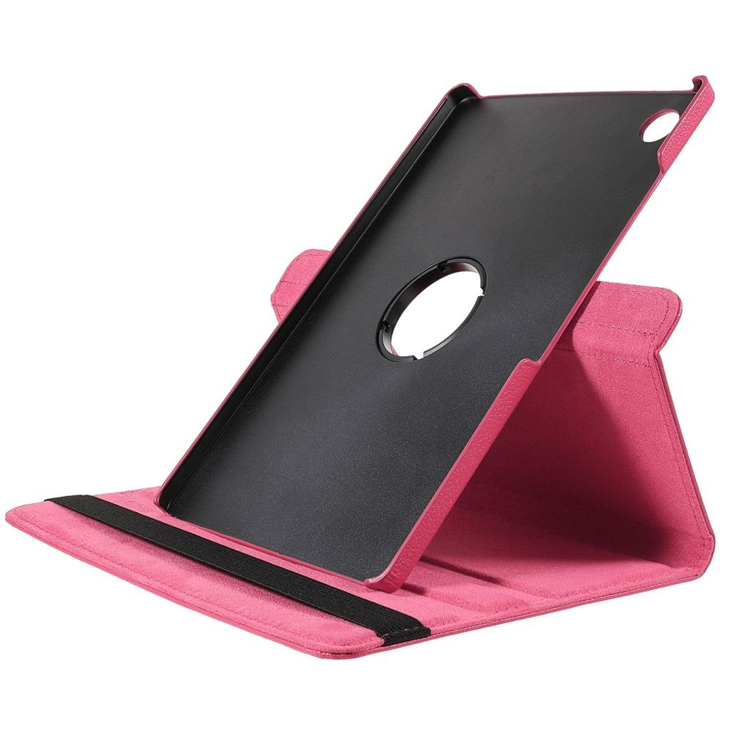 Samsung Galaxy Tab A11 Plus Etui med Roterende Stativ PU-lær - Rosa