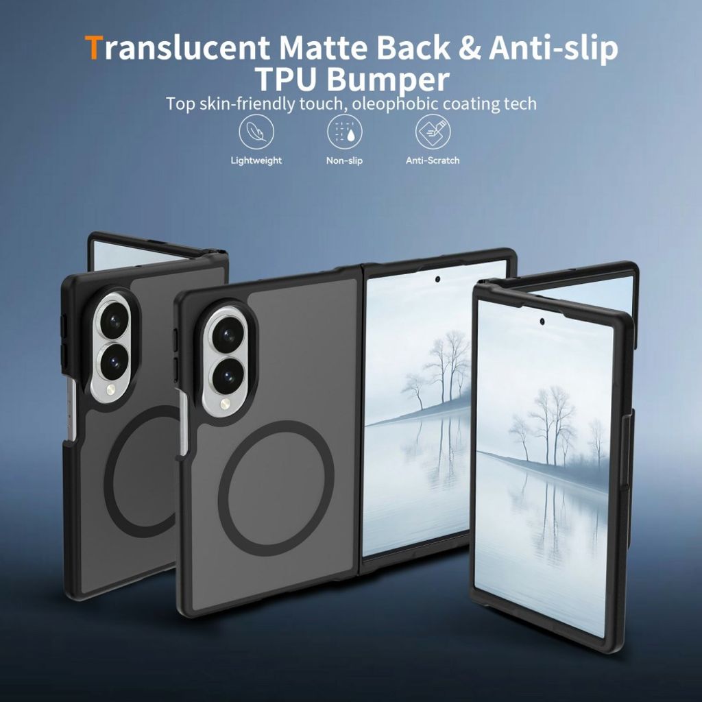 Samsung Galaxy Z Fold8 MagSafe cover med akrylbagside - Sort
