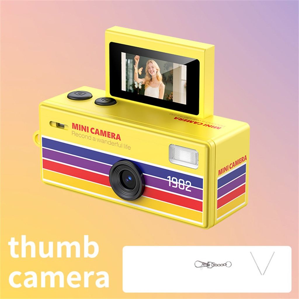 LK-030 Mini digitalkamera 720P HD med nyckelring och 0.96" display – Gul