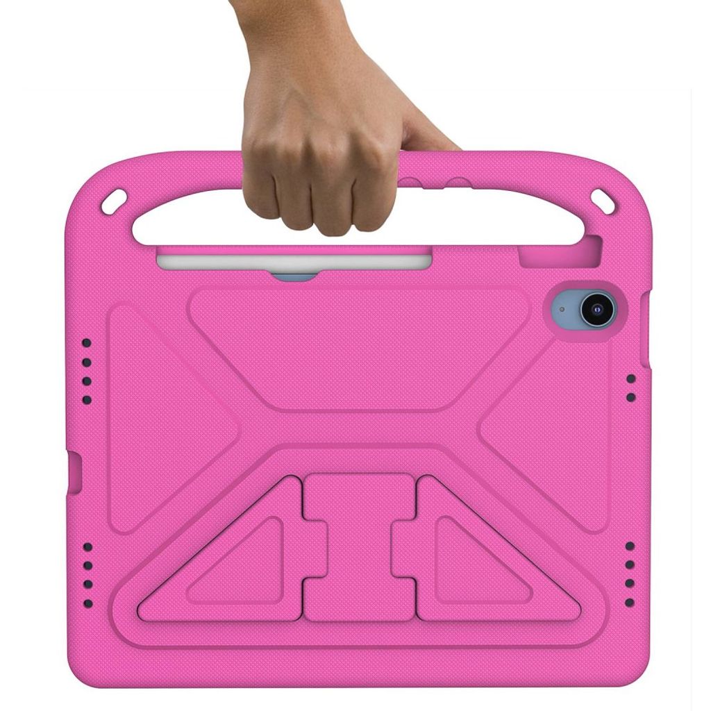iPad A16 11" 2025/10.9" 2024 EVA-cover med standfunktion og bærehåndtag - Lyserød