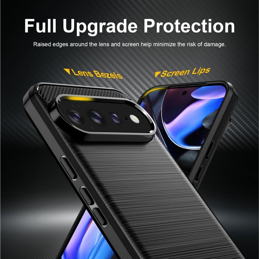 Google Pixel 11 Pro XL TPU deksel i karbonfibertekstur - Svart