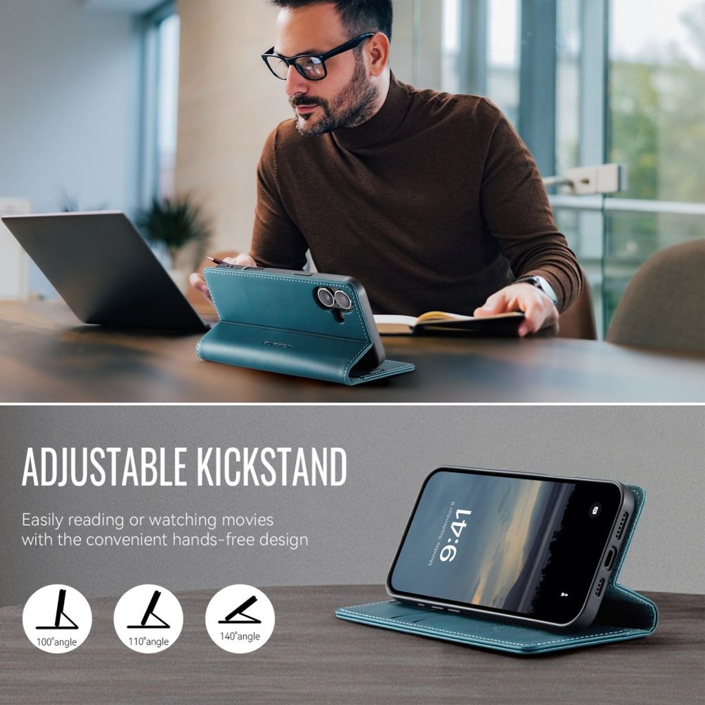 CASEME iPhone 16 Cover with Stand - Blue