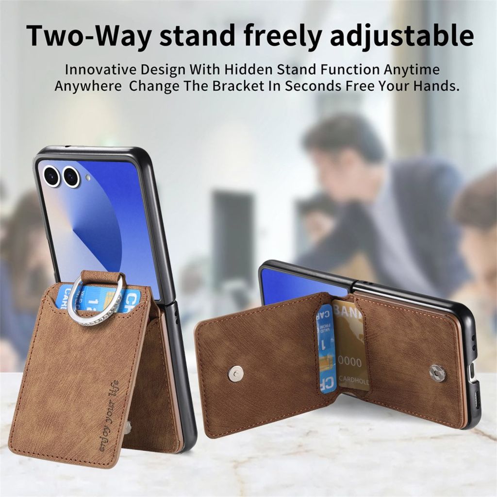 Samsung Galaxy Z Flip7 5G Skal med Ringhållare - Brun