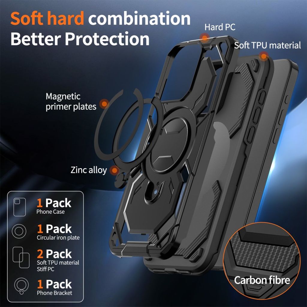 iPhone 13 Pro Max Magneettinen Case Jalustalla - Musta