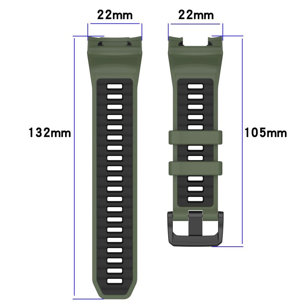 Garmin Instinct 3 45mm Watch Strap in Silicone - Black, Blue