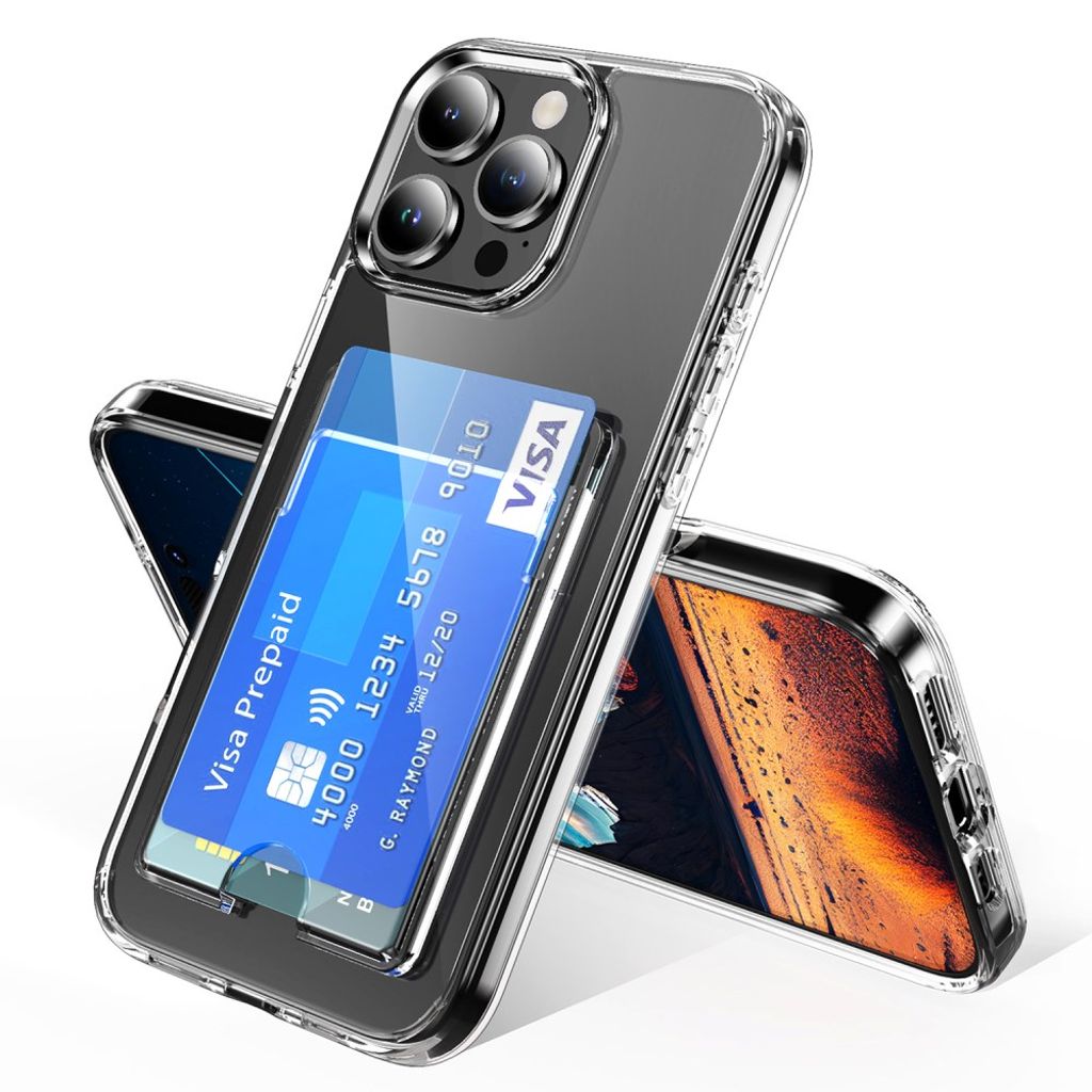 iPhone 16 Pro Max Skal med Korthållare – Transparent