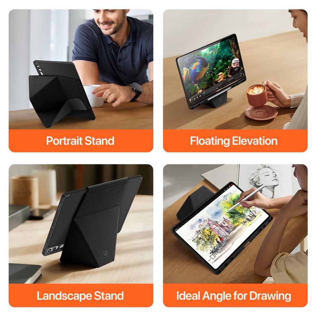 DUX DUCIS Samsung Galaxy Tab S12 Ultra/S11 Ultra etc Kotelo taittuvalla jalustalla - Musta