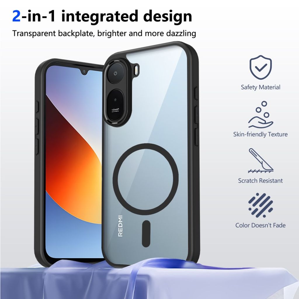 Xiaomi Redmi A7 Pro/Poco C85x 5G MagSafe-kompatibelt Skal - Svart