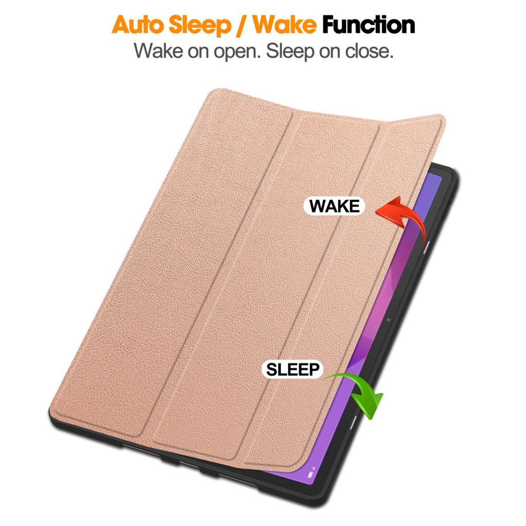 Lenovo Idea Tab Pro Etui Tri-Fold Stativ med Pennespor - Rose Gull