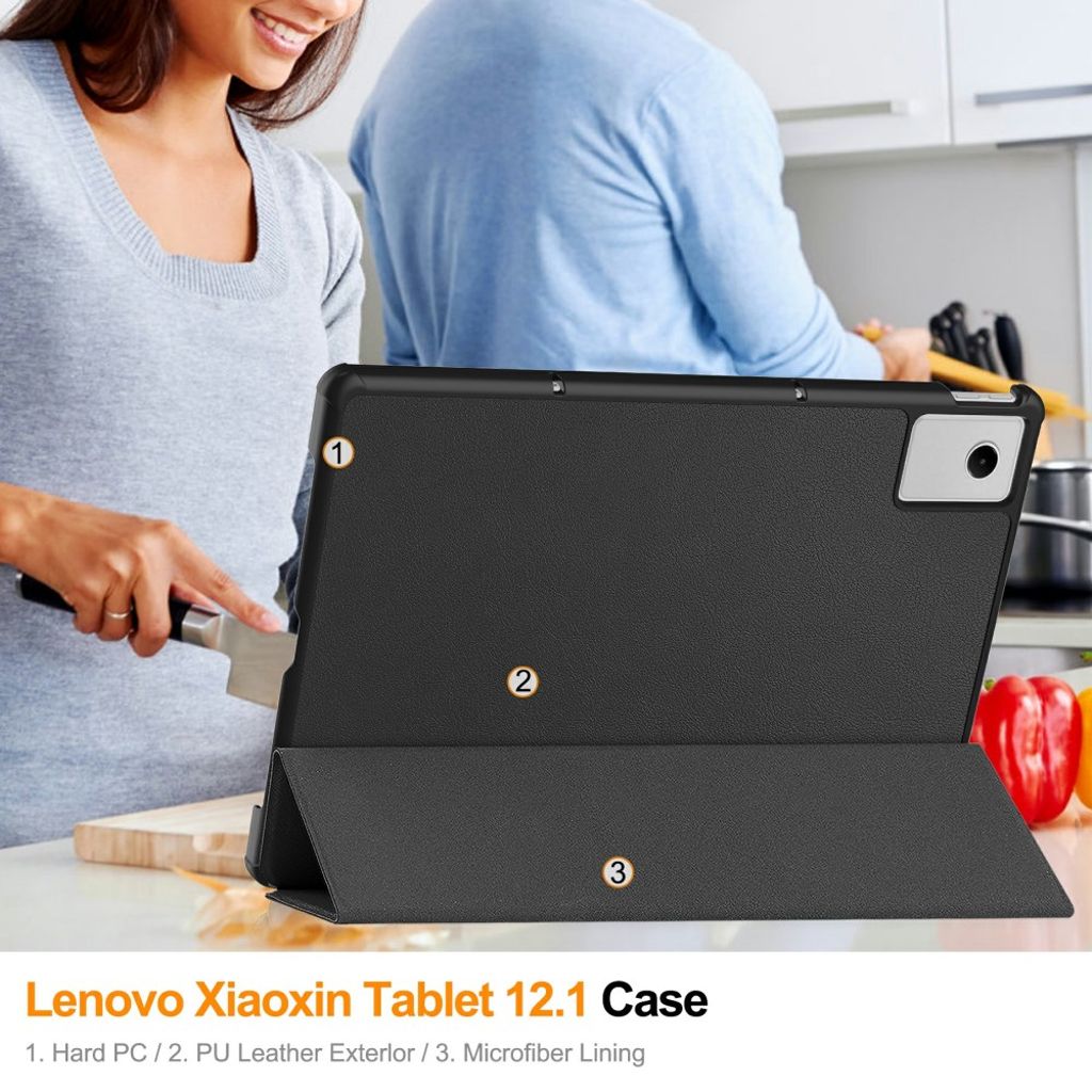 Lenovo Idea Tab Plus Etui med Tri-Fold - Svart