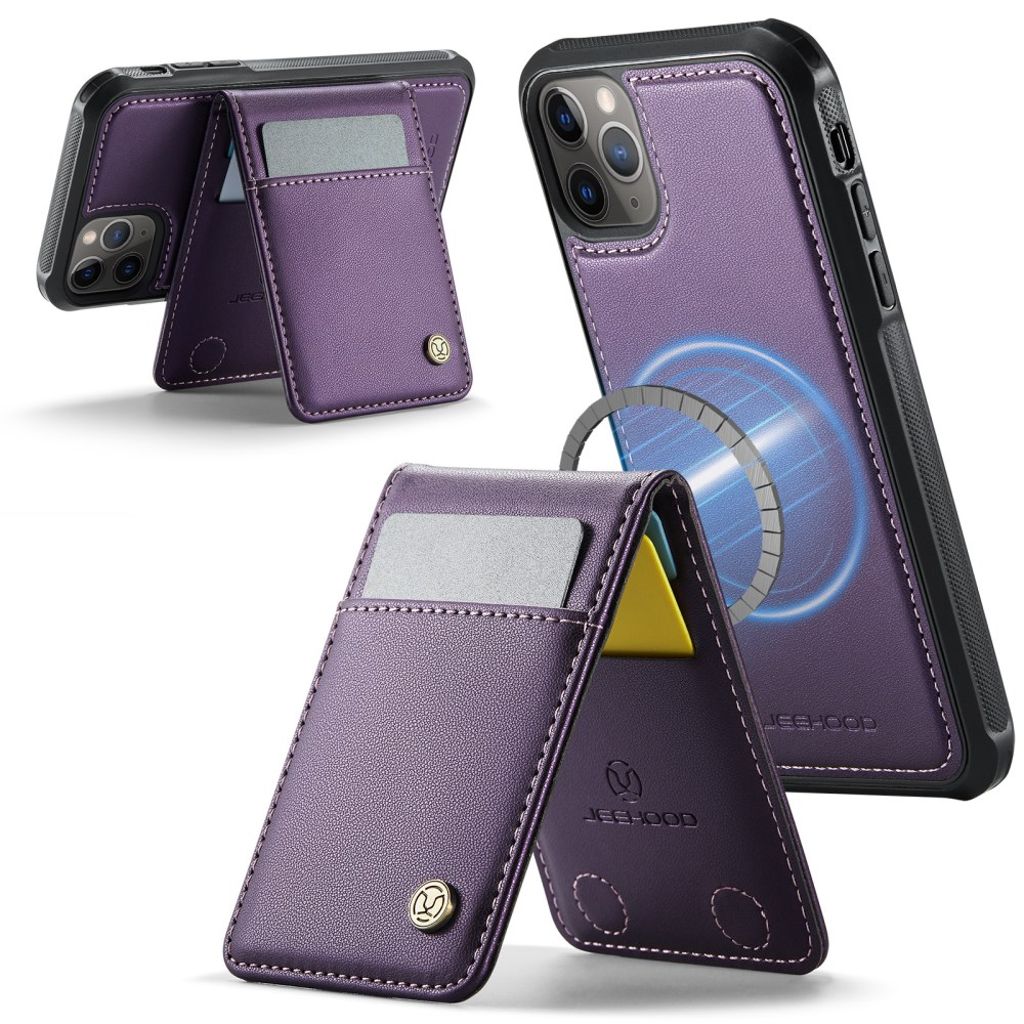 JEEHOOD iPhone 11 Pro Max Lompakkokuori MagSafe RFID – Violetti