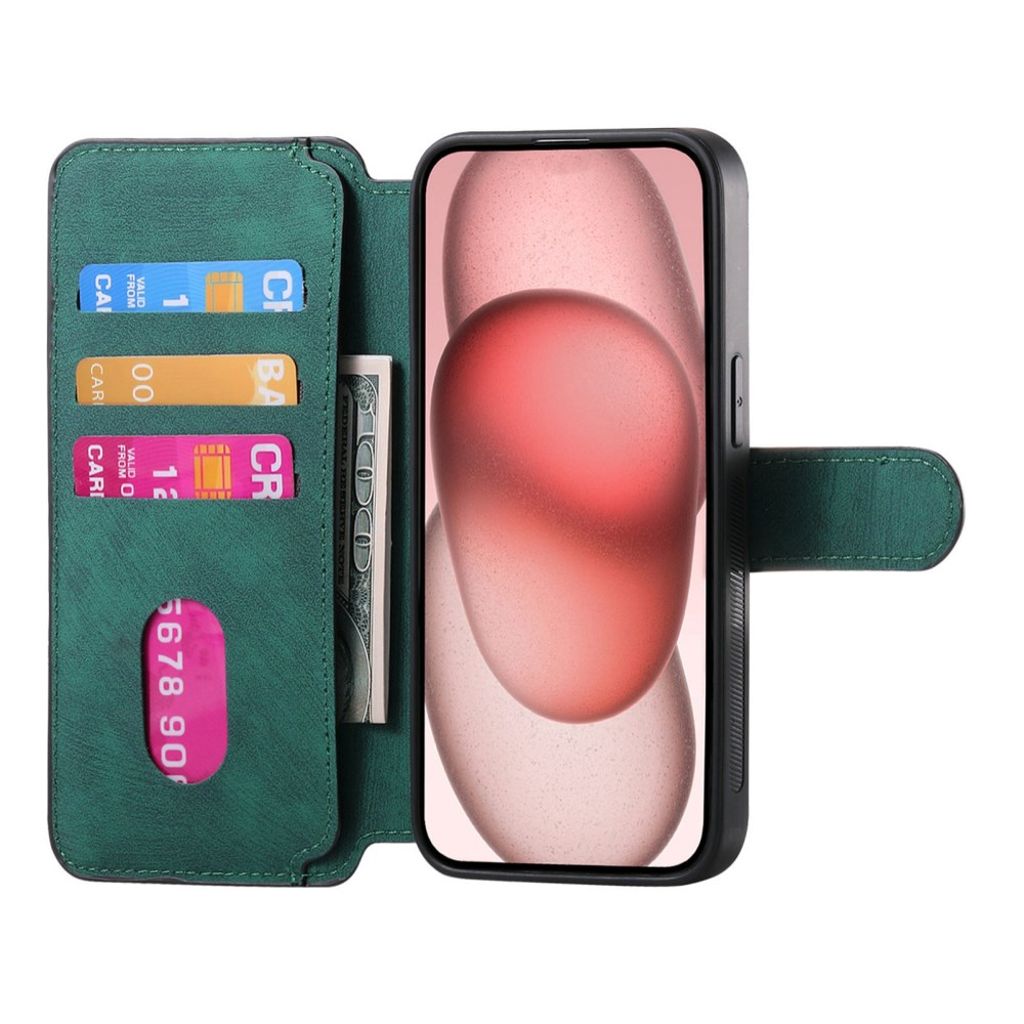 CASENEO iPhone 14 Plus Plånboksfodral Avtagbar Plånbok – Grön