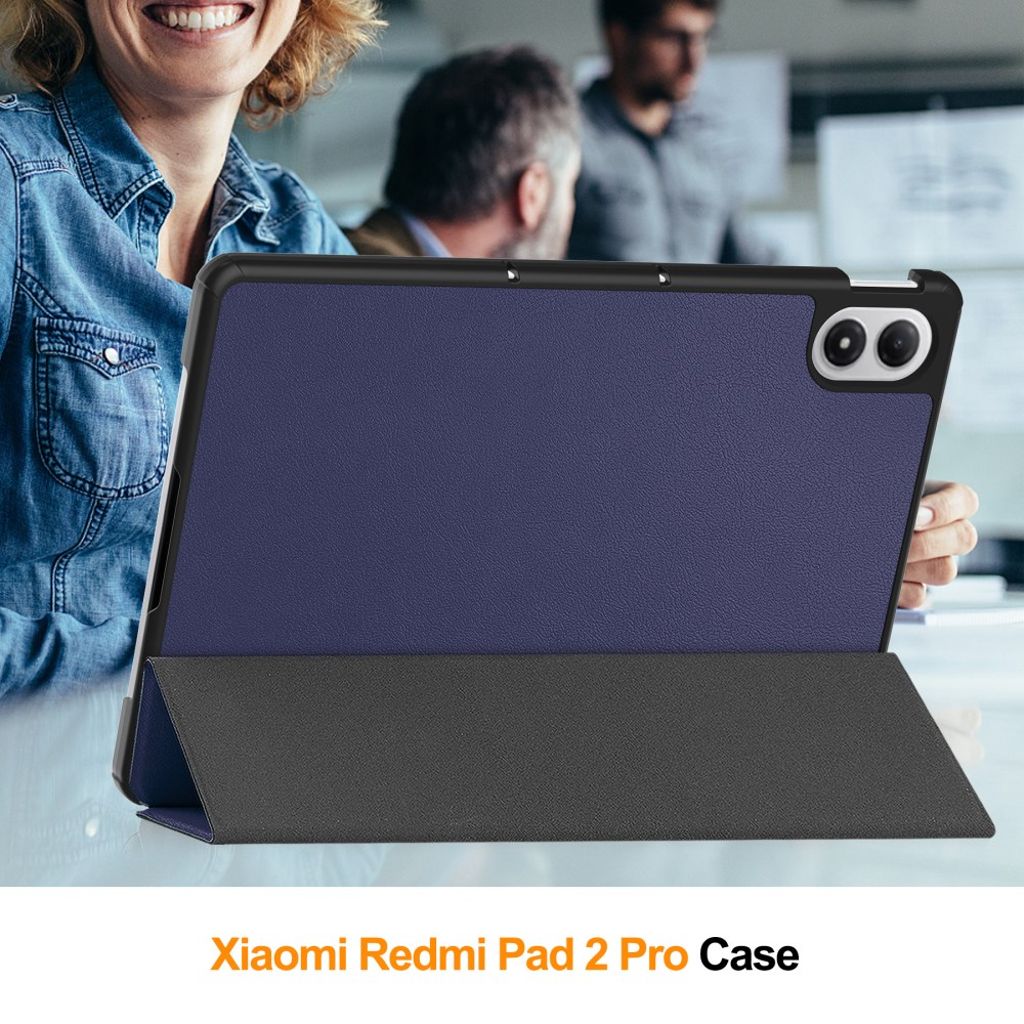 Xiaomi Poco Pad M1/Redmi Pad 2 Pro Etui Støtsikker PU-lær - Blå