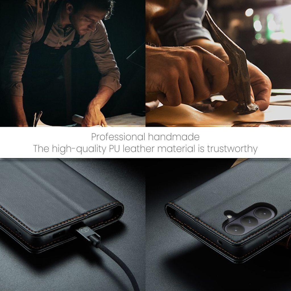 CASEME Samsung Galaxy S26 Plus Lommeboketui RFID-blokkerende Stativ - Svart