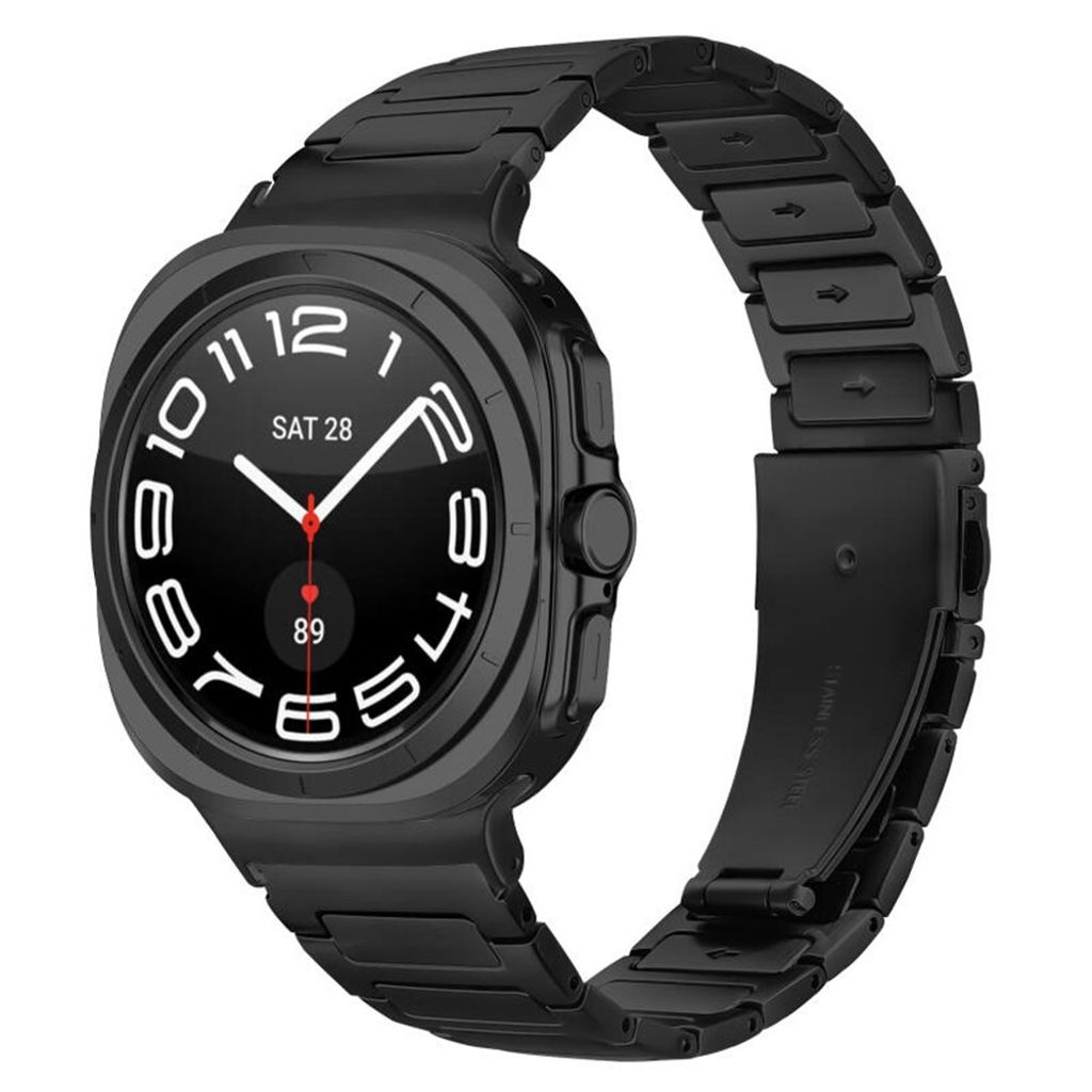 Samsung Galaxy Watch8/8 Classic ruostumattomasta teräksestä valmistettu kellonranneke - musta