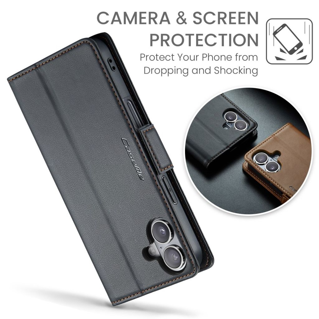 CASEME iPhone 16 Plus Cover with Card Slots - Black