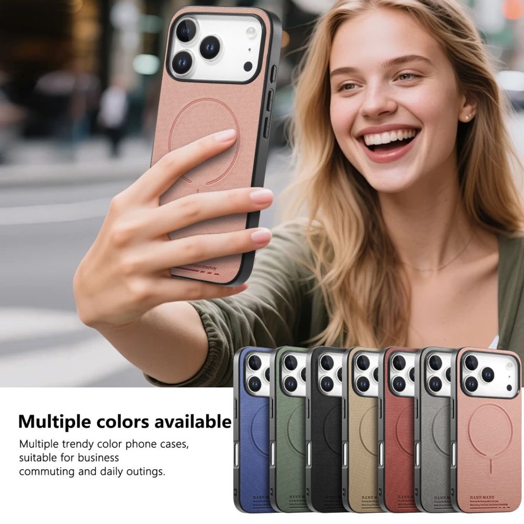 iPhone 17 Pro Max MagSafe-cover med tekstil-look - lyserød