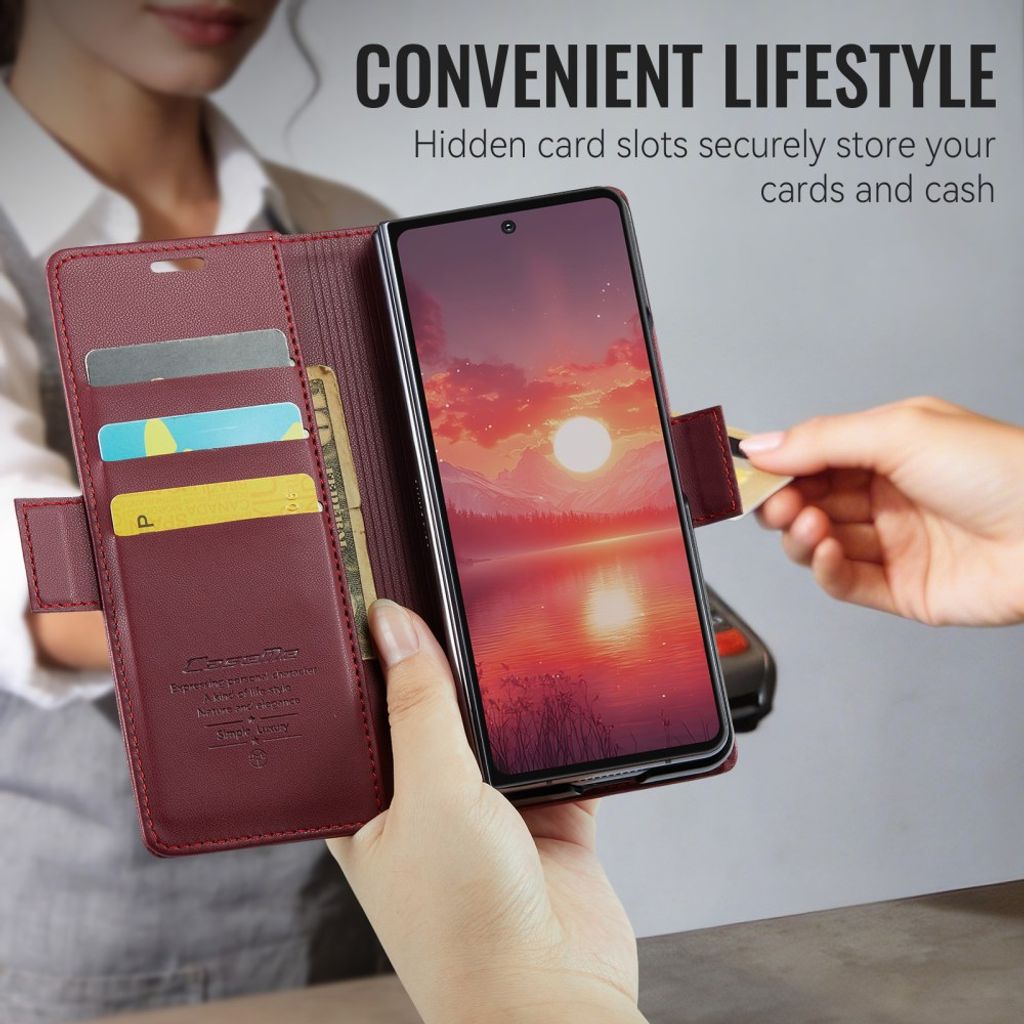 CASEME Samsung Galaxy Z Fold8 Ultra Flip Cover med RFID blokering - Rød