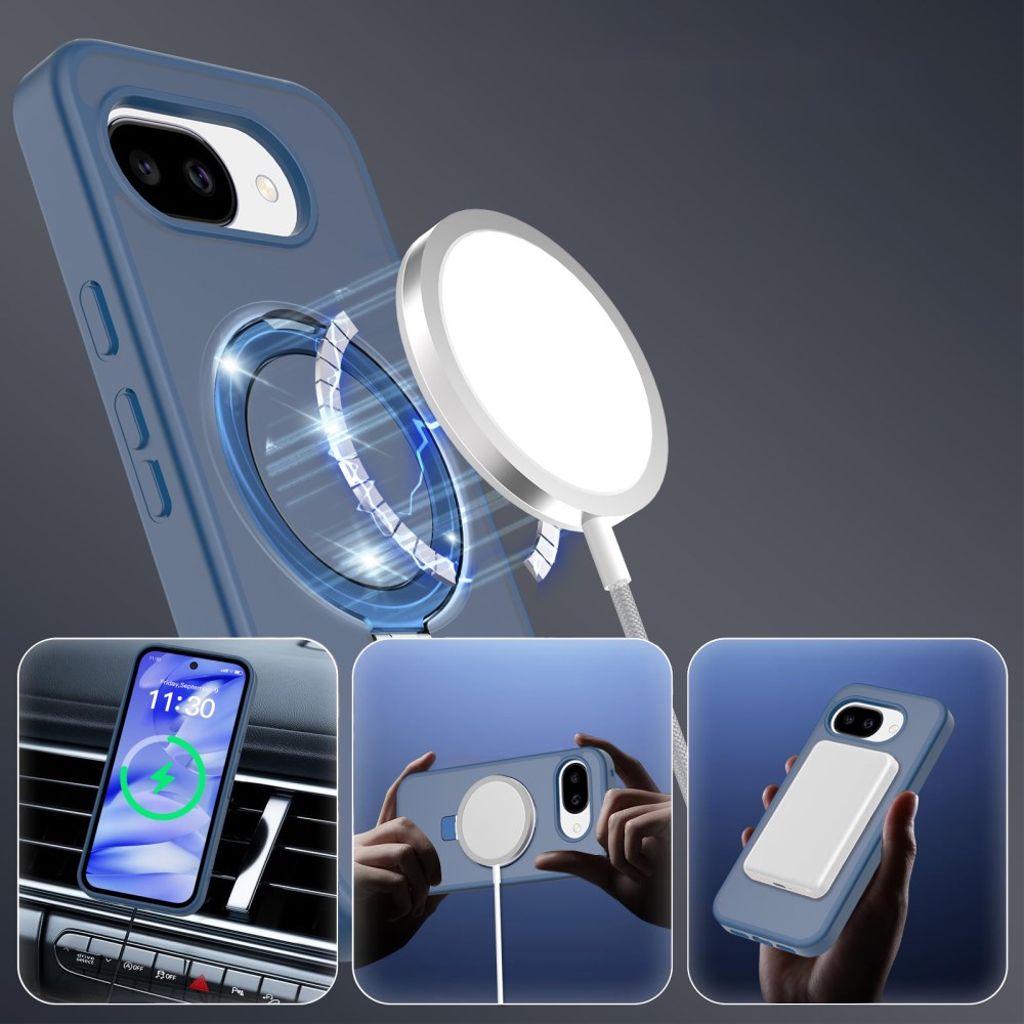 Google Pixel 10a MagSafe Skal med Ringhållare - Blå