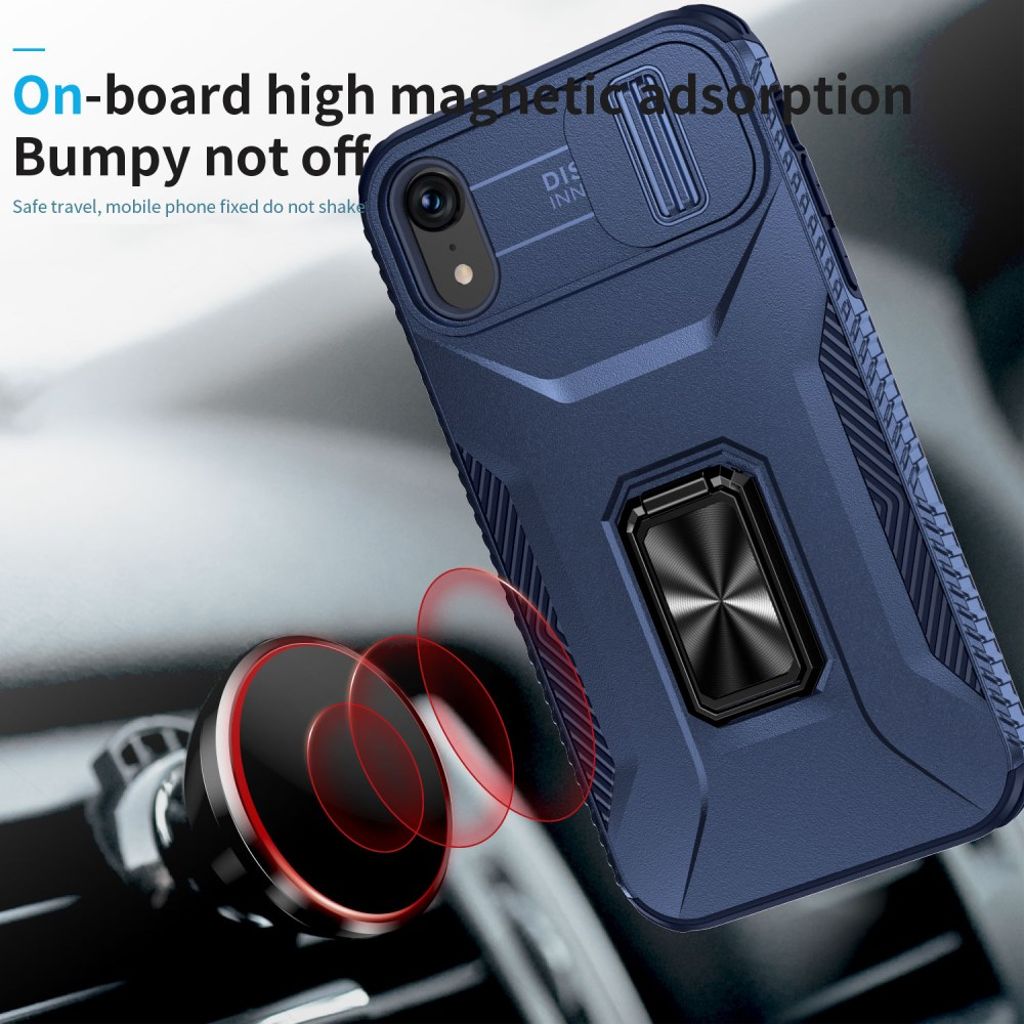iPhone XR Skal Magnetisk Stativring - Blå
