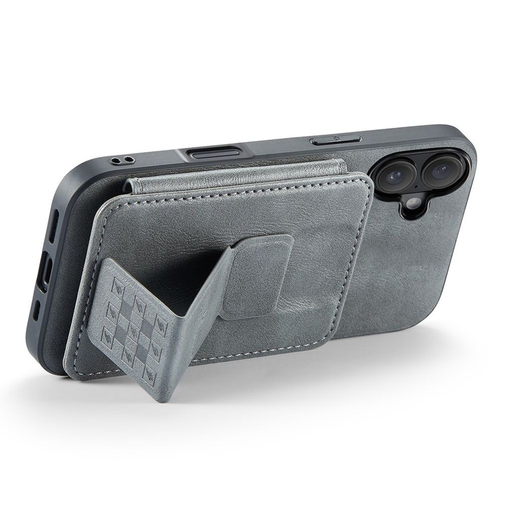 FIERRE SHANN iPhone 16 Case with Card slots - Grey