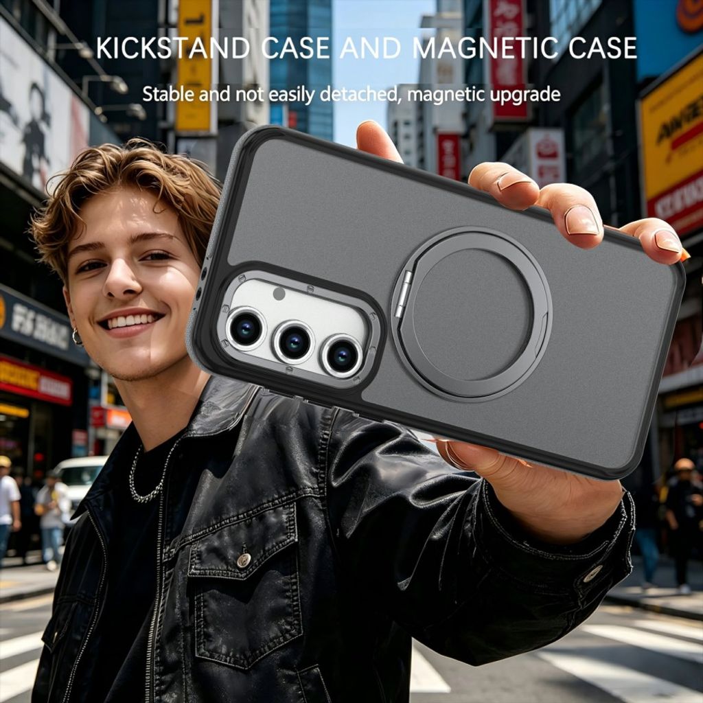 Samsung Galaxy S26 FE deksel med magnetisk ring - grå