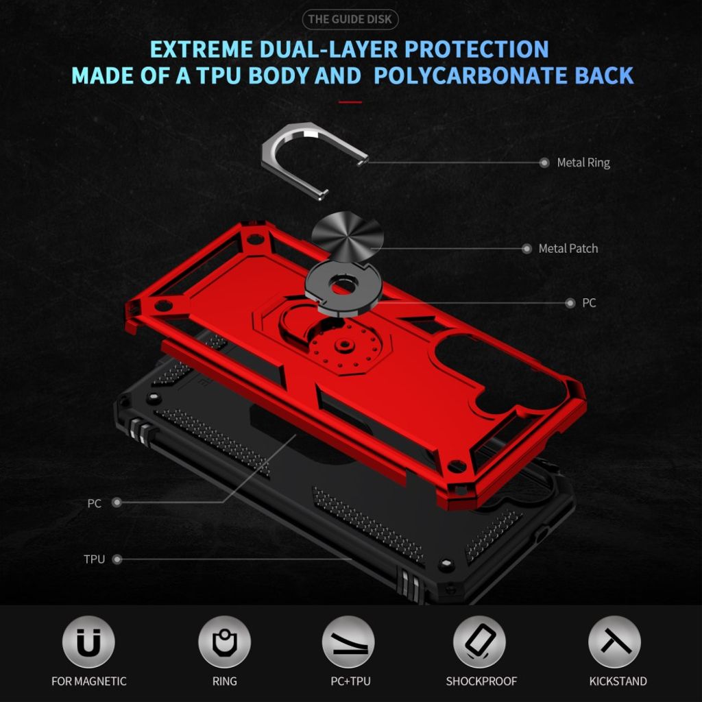 Samsung Galaxy S25 FE Case with Stand - Red