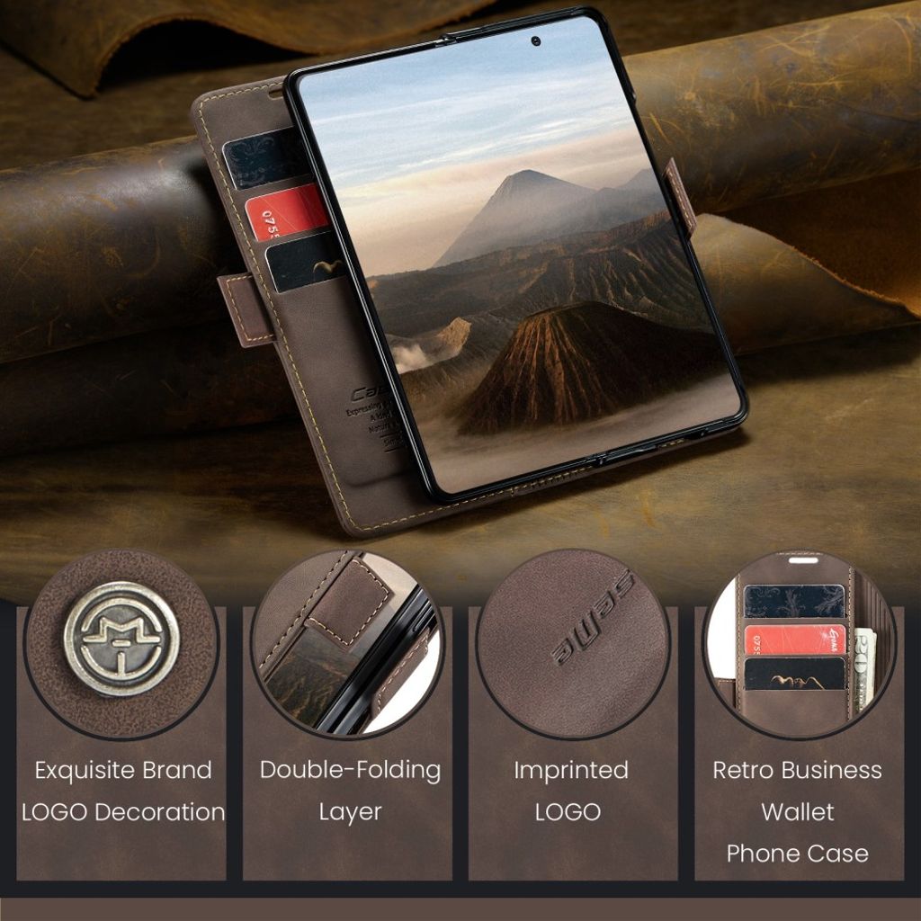 CASEME Samsung Galaxy Z Fold7 5G Plånboksfodral - Brun