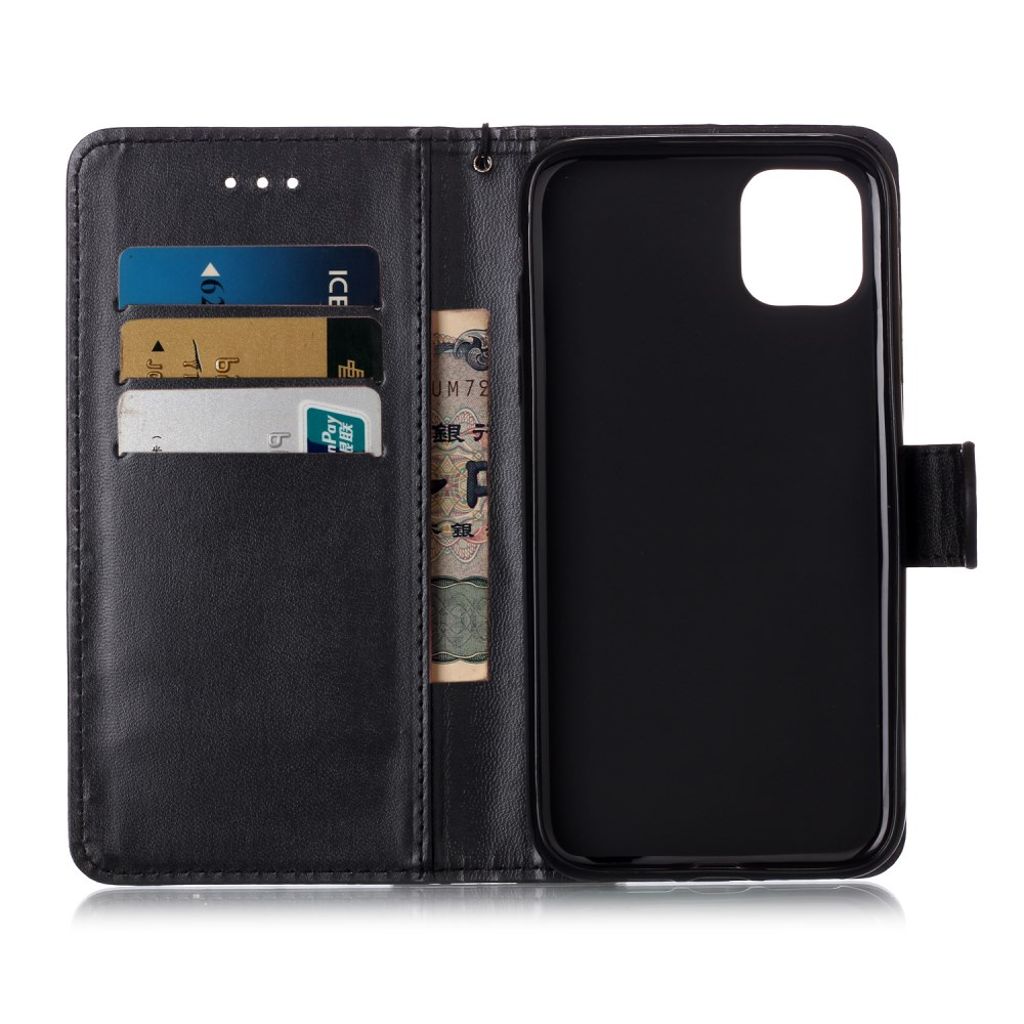 iPhone 11 Pungetui med Bærestrop - Sort