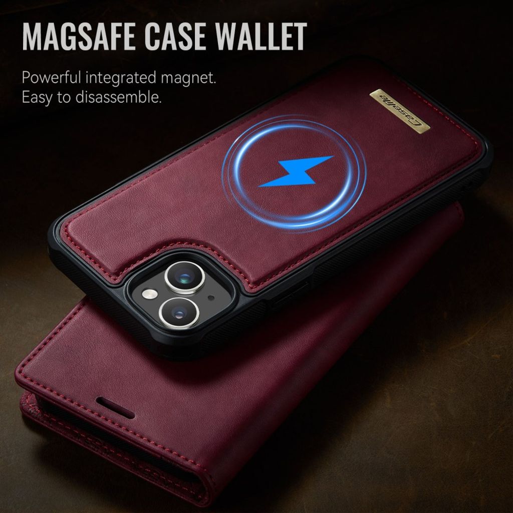 CASEME iPhone 15 Wallet Cover MagSafe RFID Blocking - Red