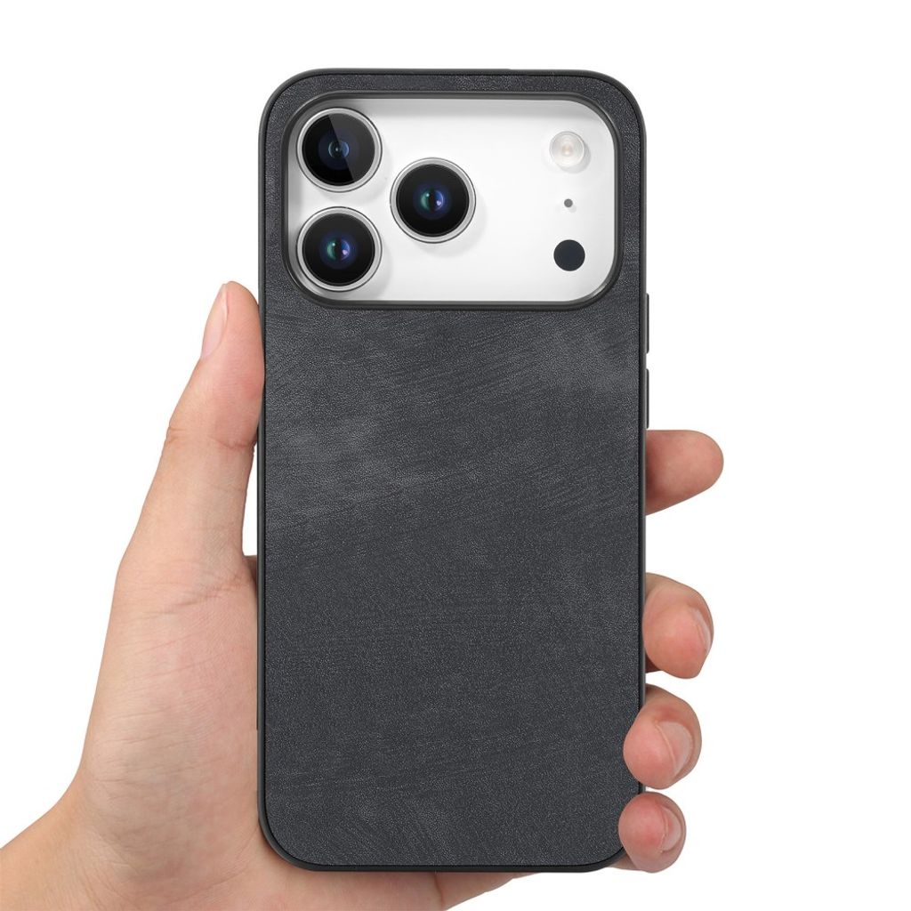 iPhone 18 Pro Max/17 Pro Max Kuori PU-nahkaa - Musta
