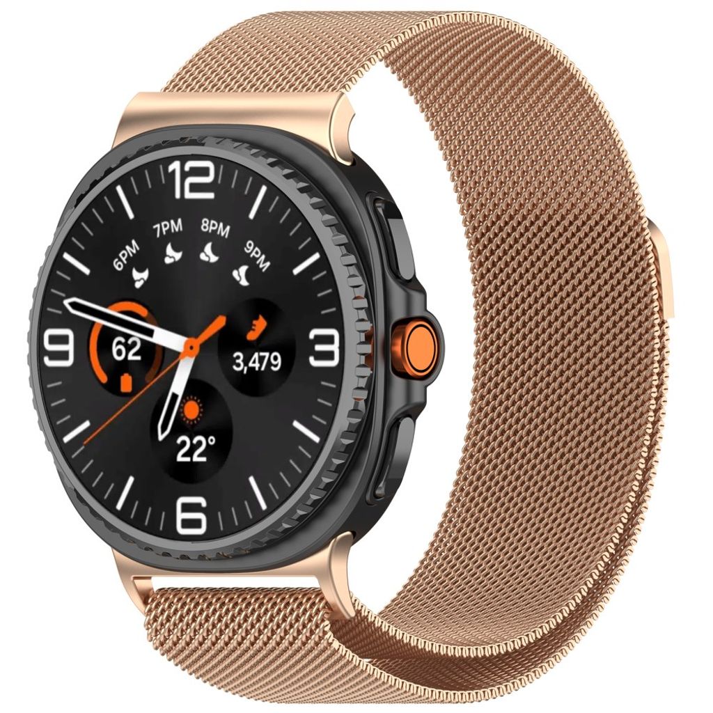 Samsung Galaxy Watch9 Milanesisk magnetisk klokkerem i rustfritt stål - Rose gull