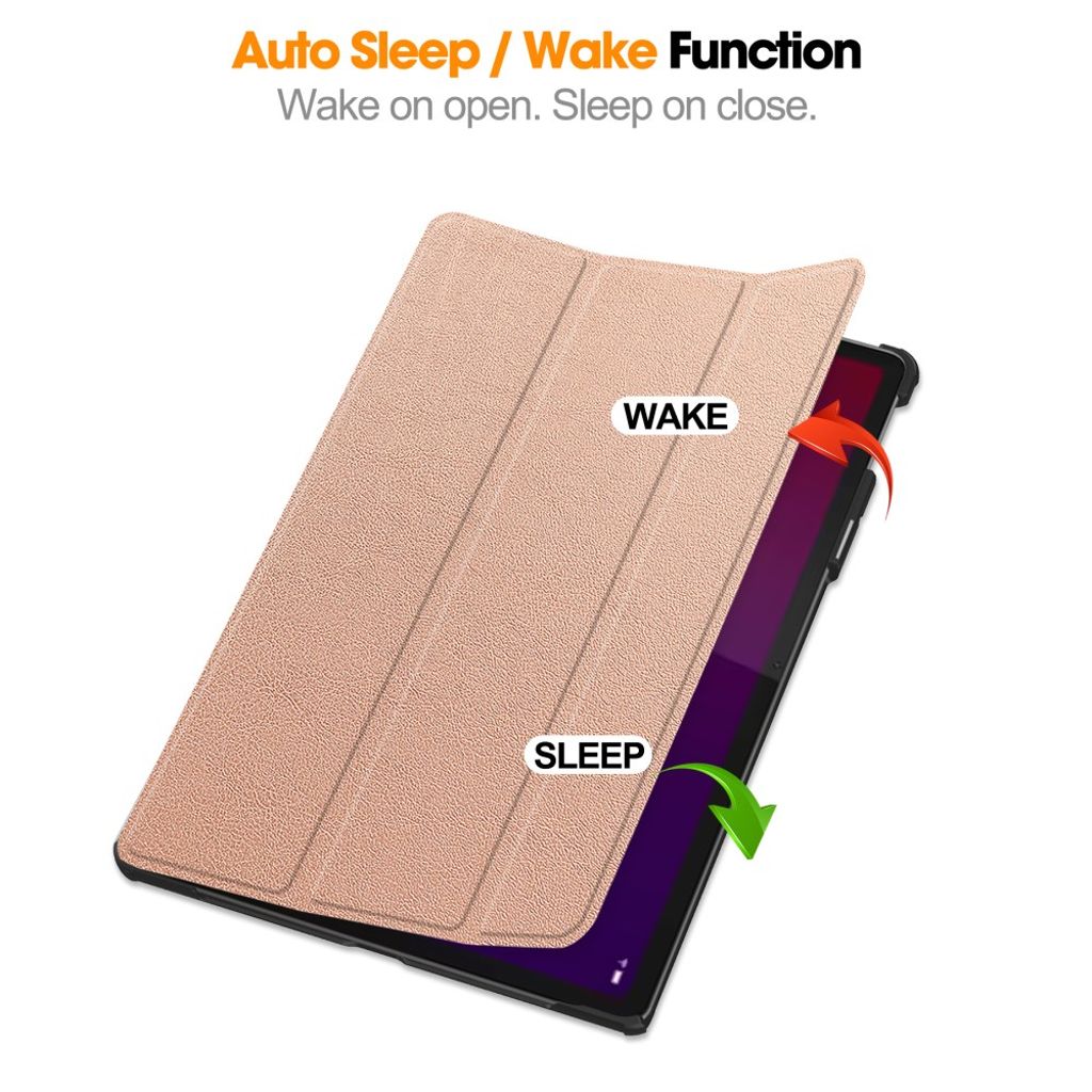Lenovo Yoga Tab 11.1 Etui Tri-Fold PU-lær - Rose gull