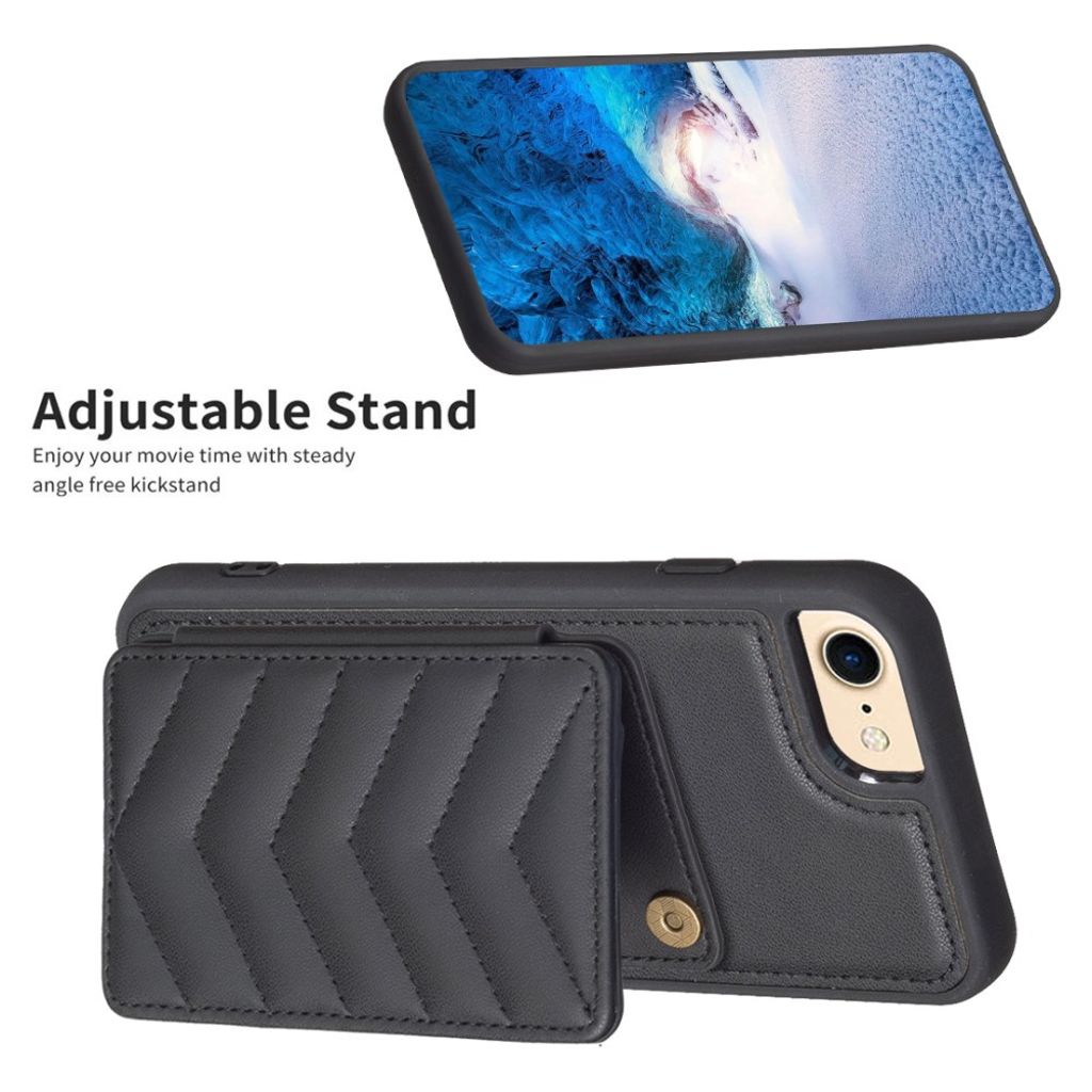 iPhone 6/6s/7/8/SE 2020/2022 Deksel med Stativ - Svart