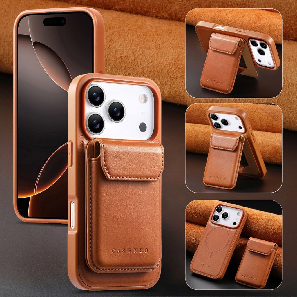 CASENEO iPhone 18 Pro Max/17 Pro Max MagSafe Lommebokdeksel - Brun
