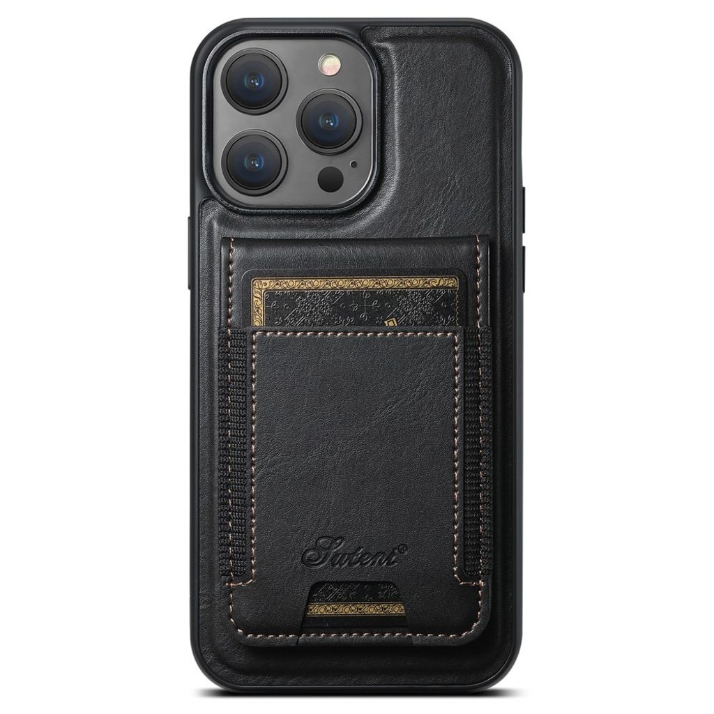 SUTENI iPhone 13 Pro MagSafe Lompakkokuori Kortin Haltijalla - Musta